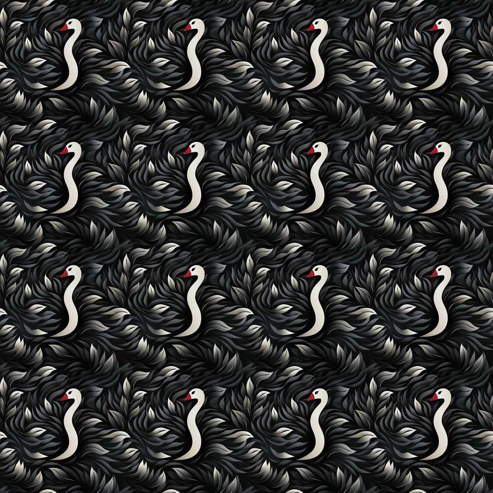 Modern Black Swan Abstract Stylish Feather Art Texture