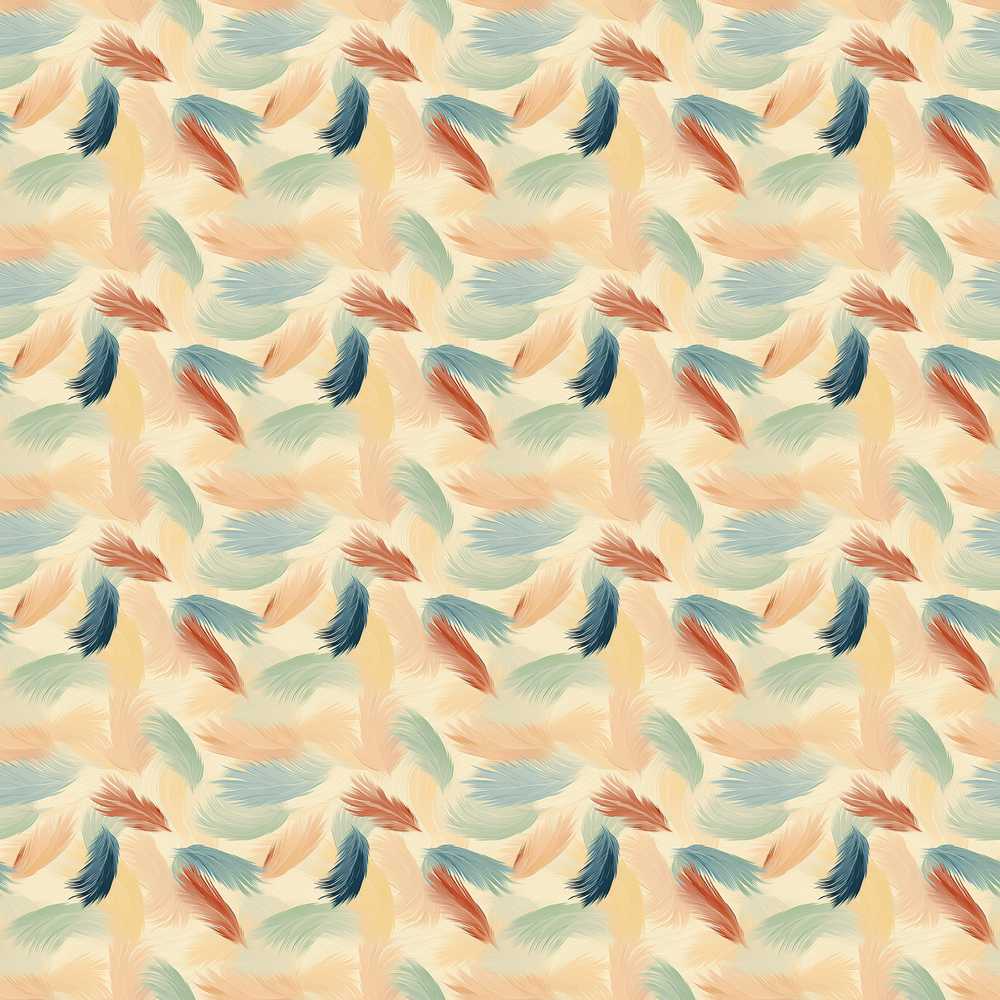Soft Feather Pattern in Pastel Tones Decorative Repeat