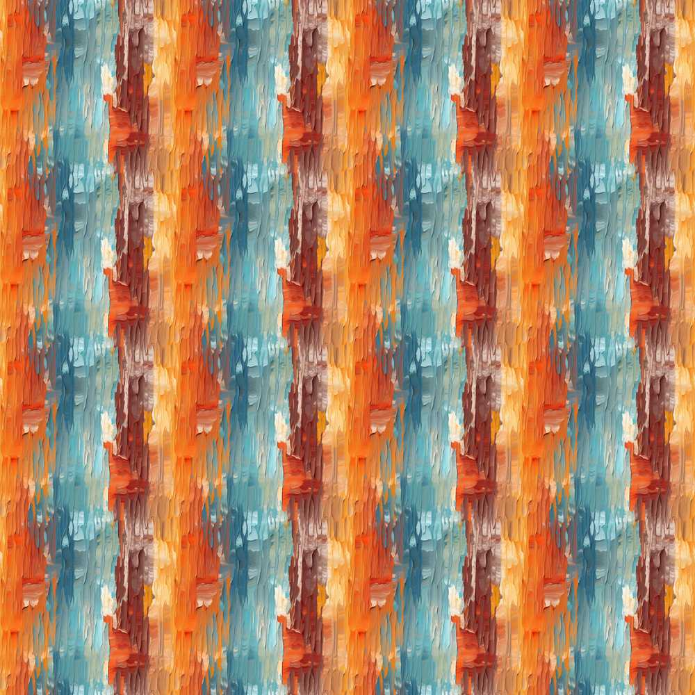 Abstract Textured Brushstroke Pattern in Orange Blue Art