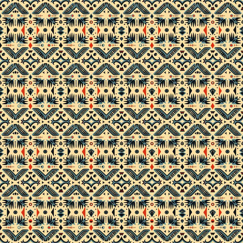 Geometric Ethnic Tribal Pattern in Neutral Tones Repeat
