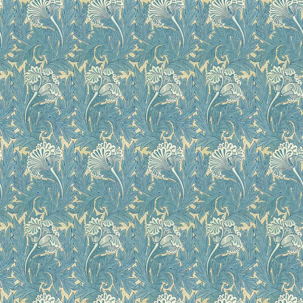 Vintage Botanical Floral Leaf Pattern in Soft Blue Wildflower