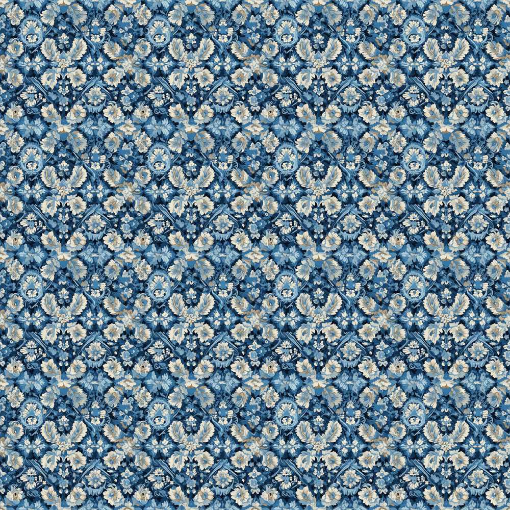 Vintage Ethnic Ikat Diamond Pattern in Blue Repeat