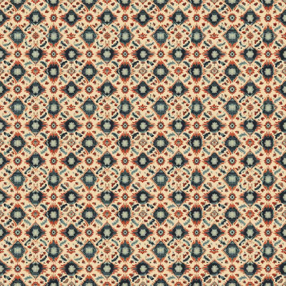 Traditional Tribal Geometric Pattern in Earthy Tones Repeat