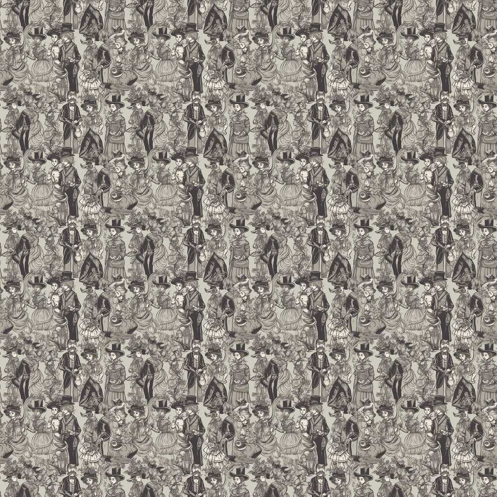 Antique Victorian Society Illustration Pattern Monochrome Decorative Repeat