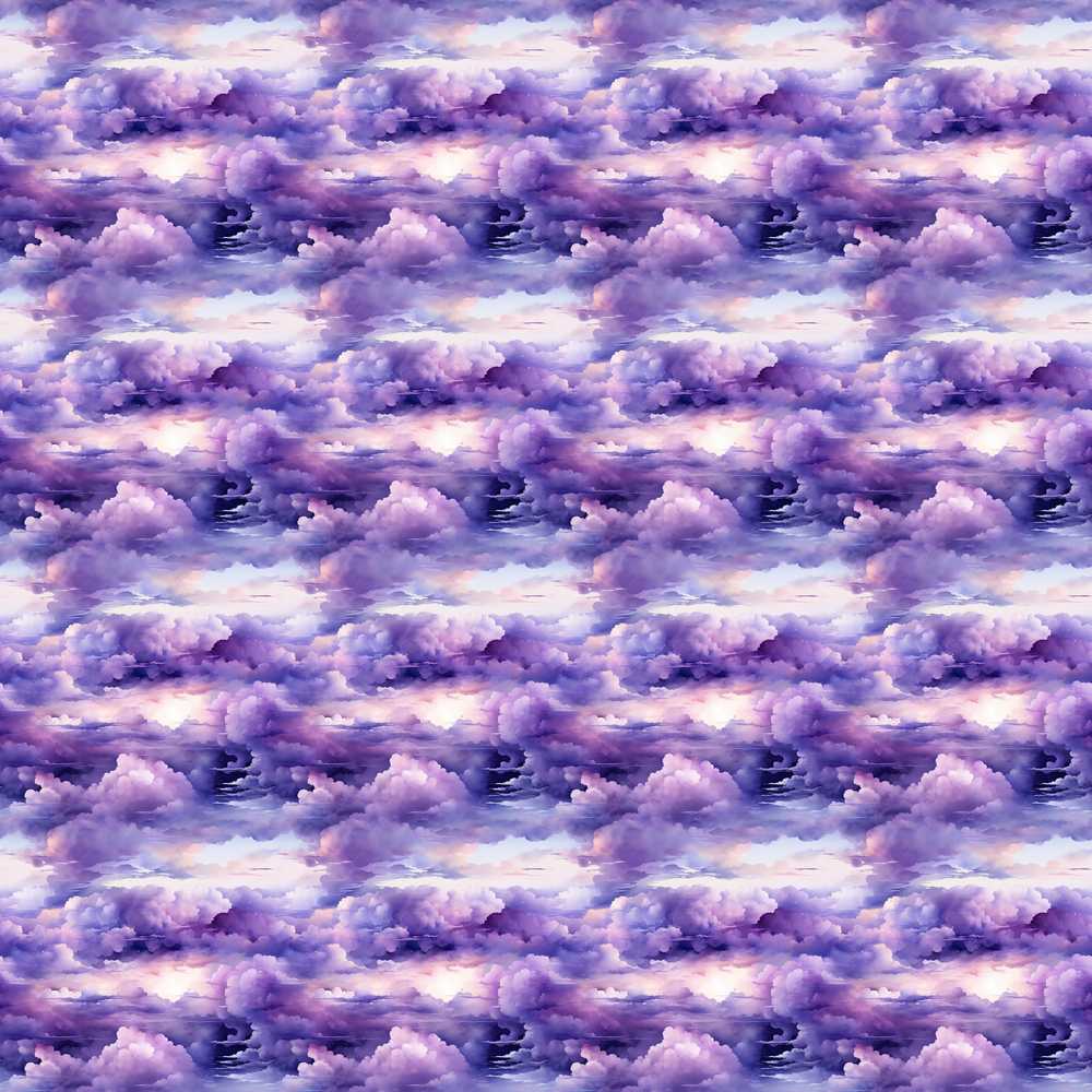 Purple Pastel Sunset Clouds Sky Decorative Repeat Pattern