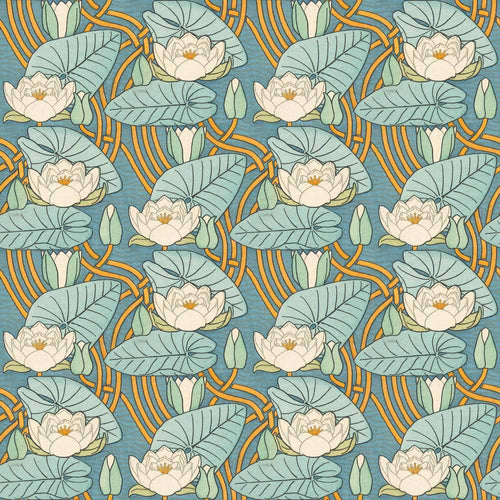 Art Nouveau Lily Pond Floral Wildflower Pattern Botanical