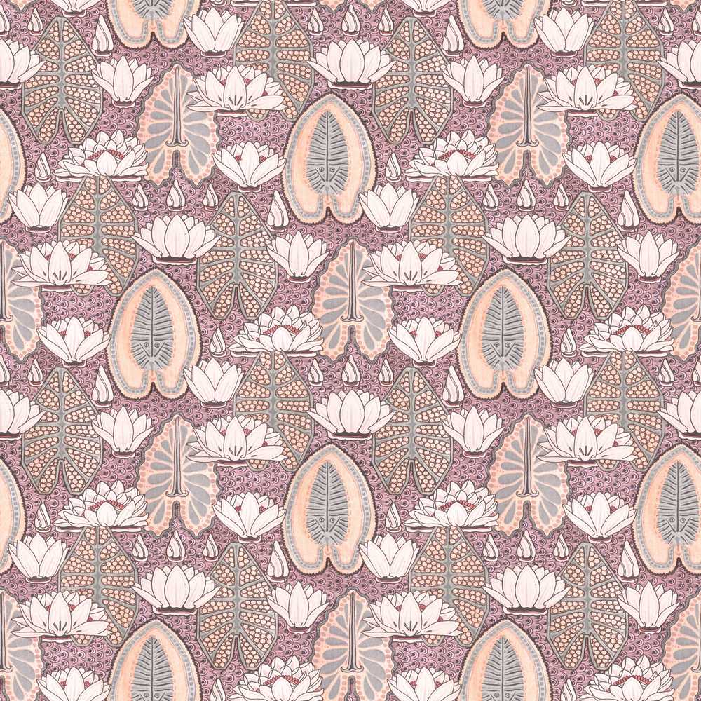 Vintage Lotus Floral Decorative Wildflower Pattern Botanical
