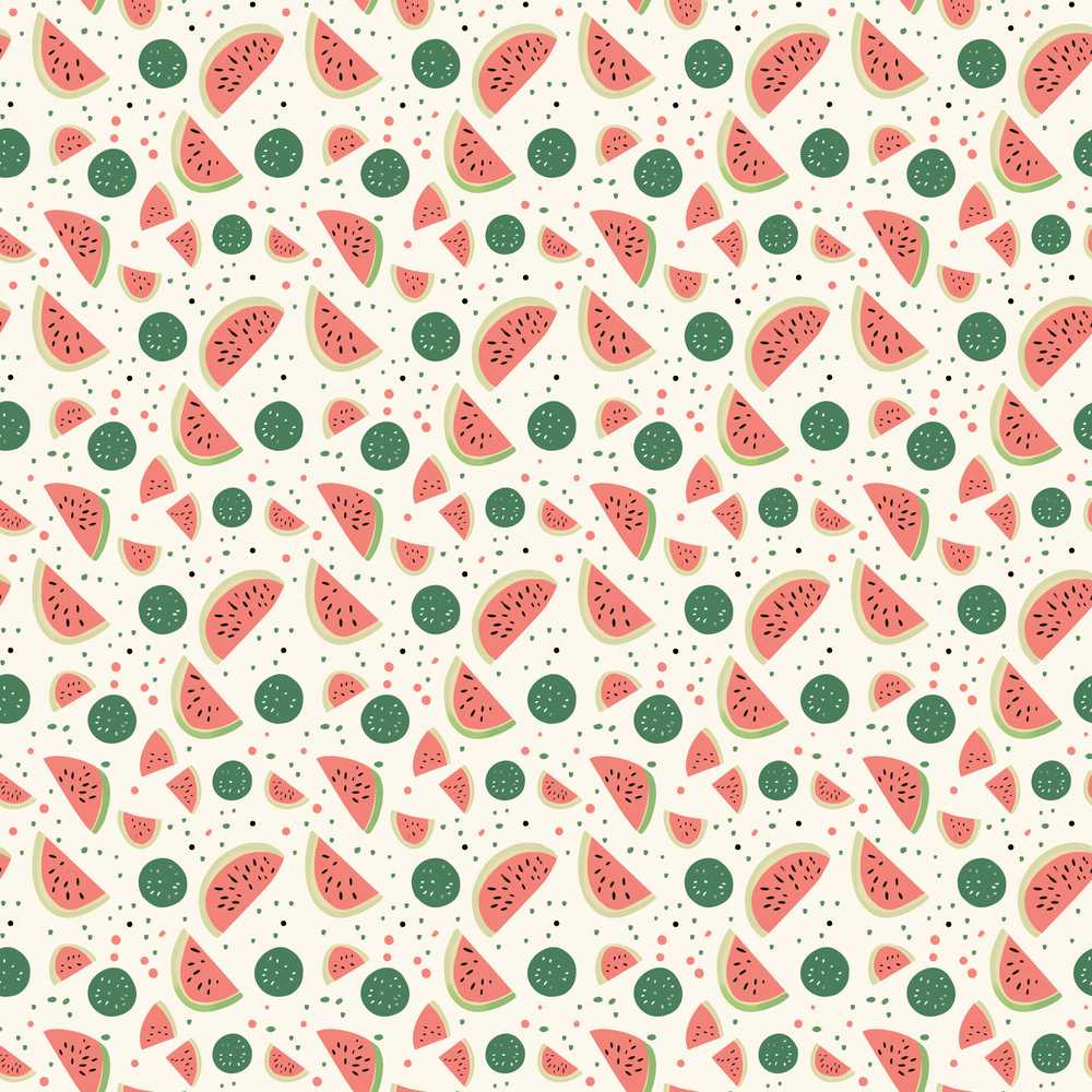 Playful Watermelon Fruit Summer Illustration Repeat Pattern Design