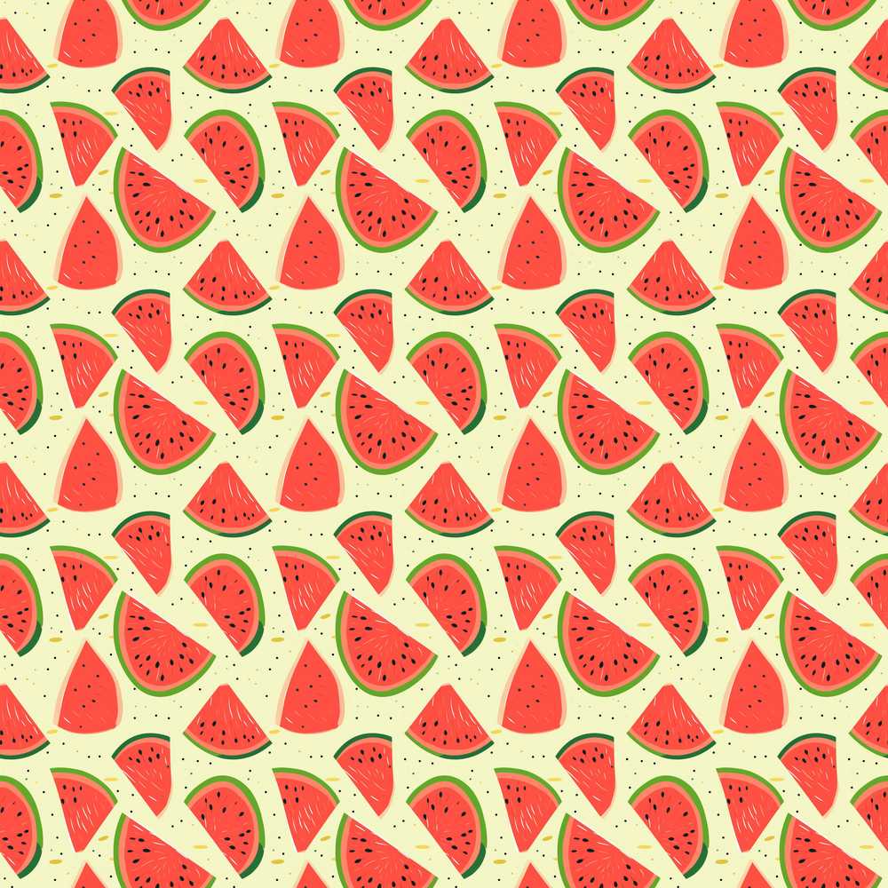 Fresh Watermelon Slices Repeat Decorative Pattern Design