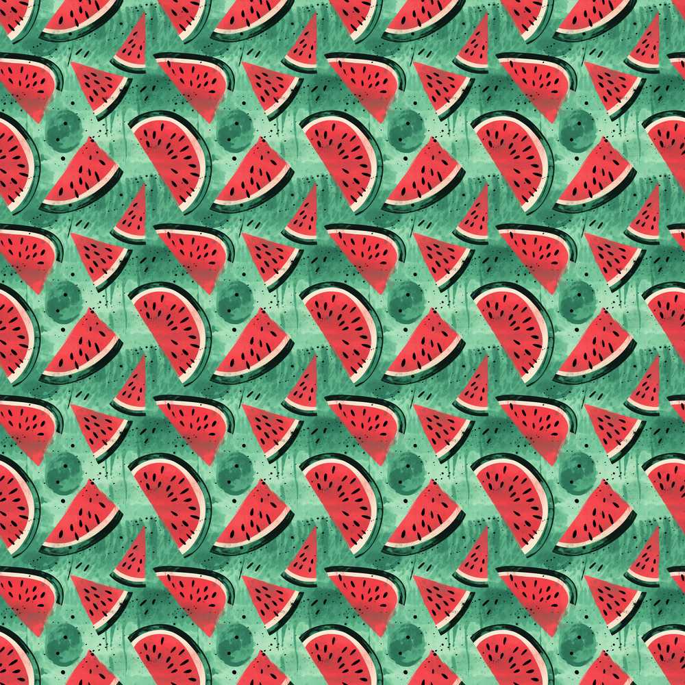 Textured Green Watermelon Slice Abstract Art Texture Pattern