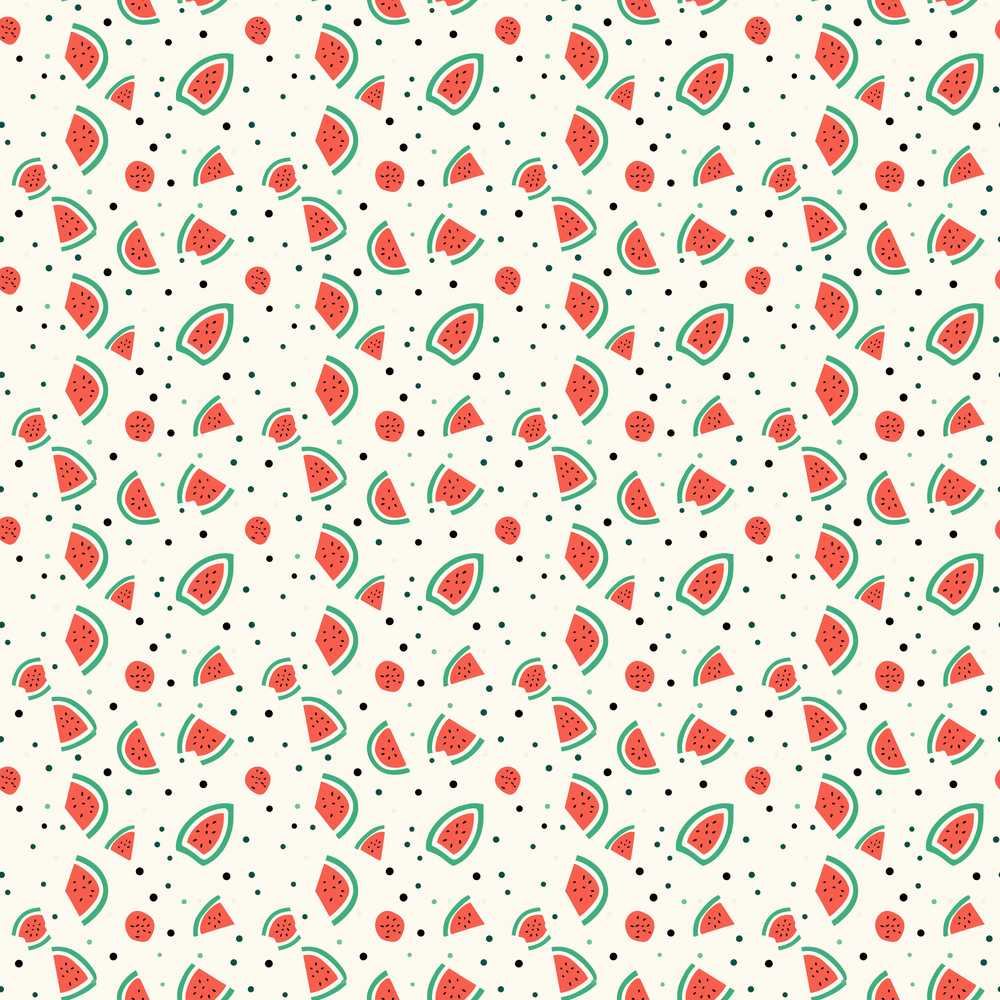 Cute Small Watermelon Slice Dots Repeat Pattern Decorative